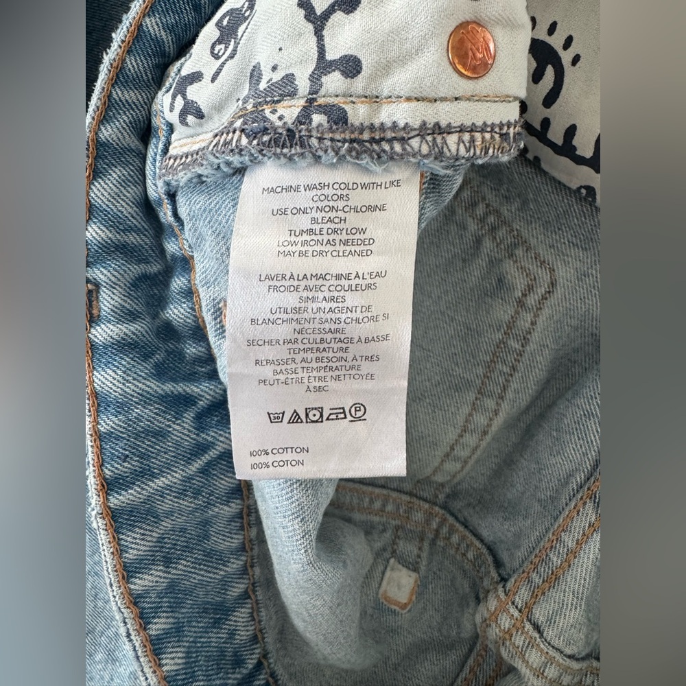 Women's Free People We The Free Deep Trance Dropped Boyfriend Jeans Size 30 - Picture 4 of 6